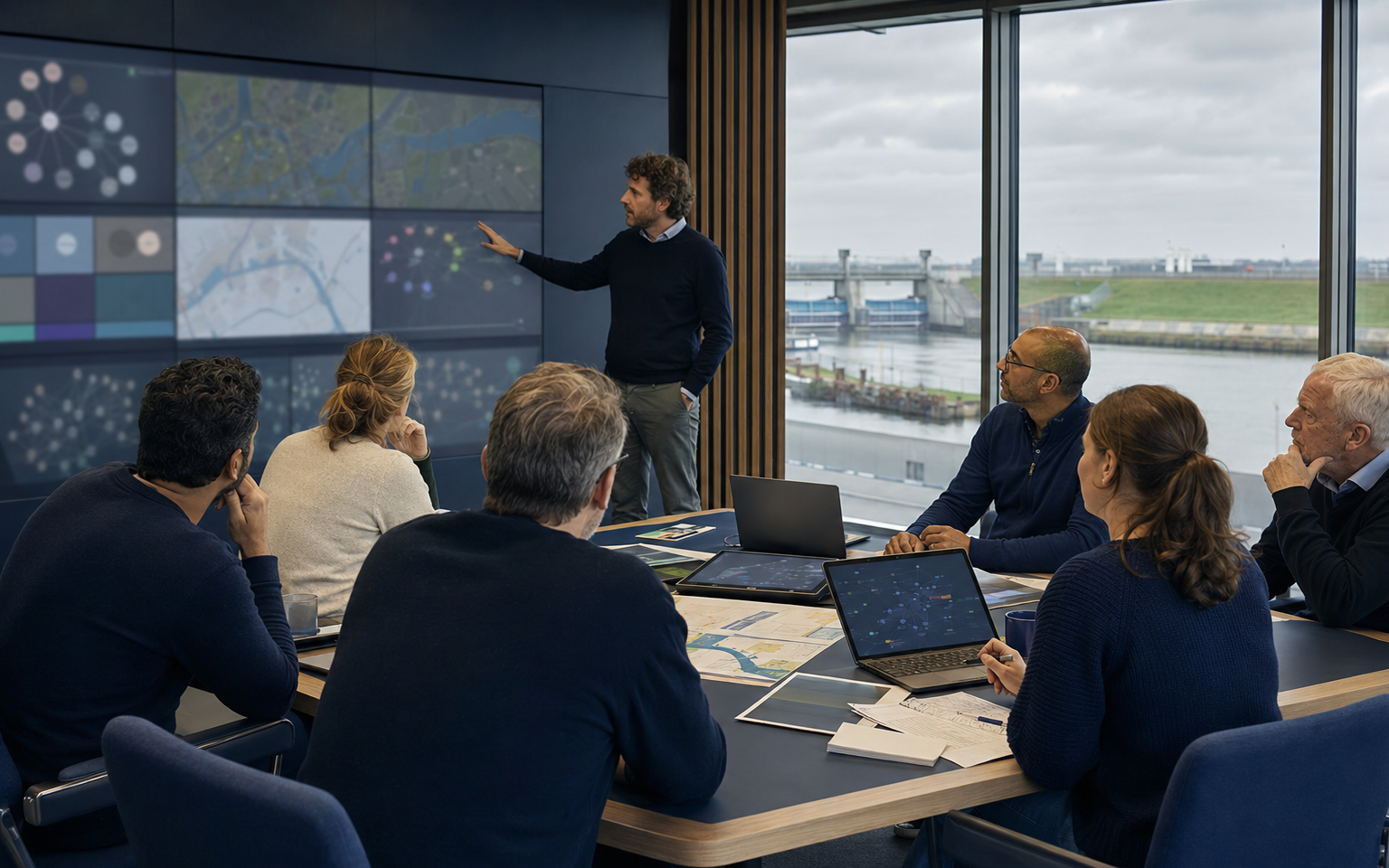 Engineers reviewing a broad portfolio of infrastructure and business applications
